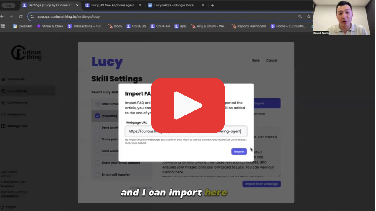 Lucy AI Phone Agent Enhanced FAQs and Call Notification Update