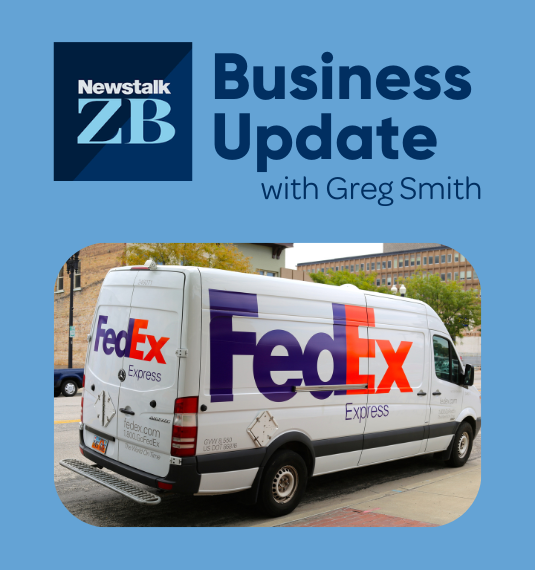 A FedEx van to represent the company's earnings as discussed by Greg Smith on The Mike Hosking Breakfast 22.09.25 | Generate
