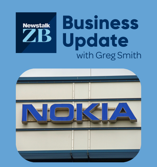 Photo of the Nokia sign under the words Business Update with Greg Smith to represent the topics discussed on The Mike Hosking Breakfast 29-10-25 | Generate