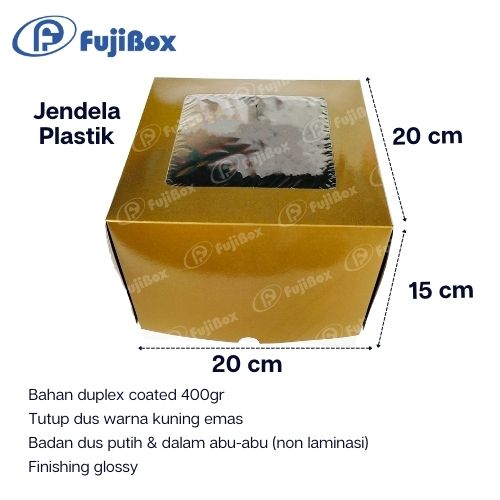 FUJIBOX DUS TART | TART EMAS 20 x 20 x 15 | TART TINGGI 15 cm