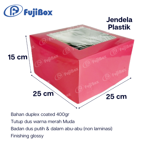 FUJIBOX DUS TART | TART PINK 25 x 25 x 15 | TART TINGGI 15 cm
