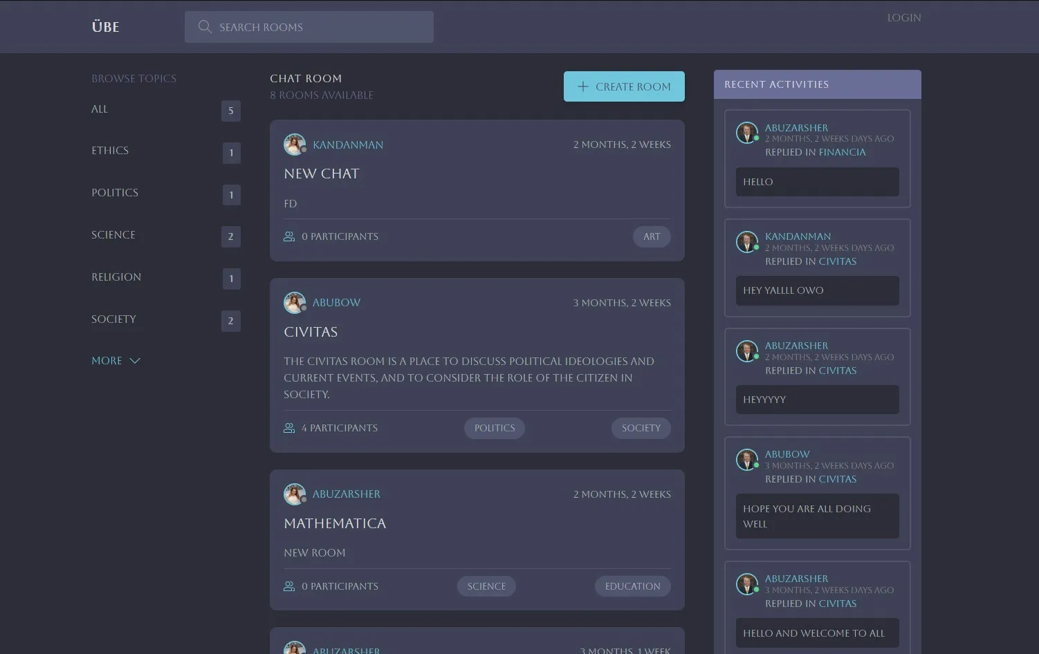 Ube - Philosophy Chat App