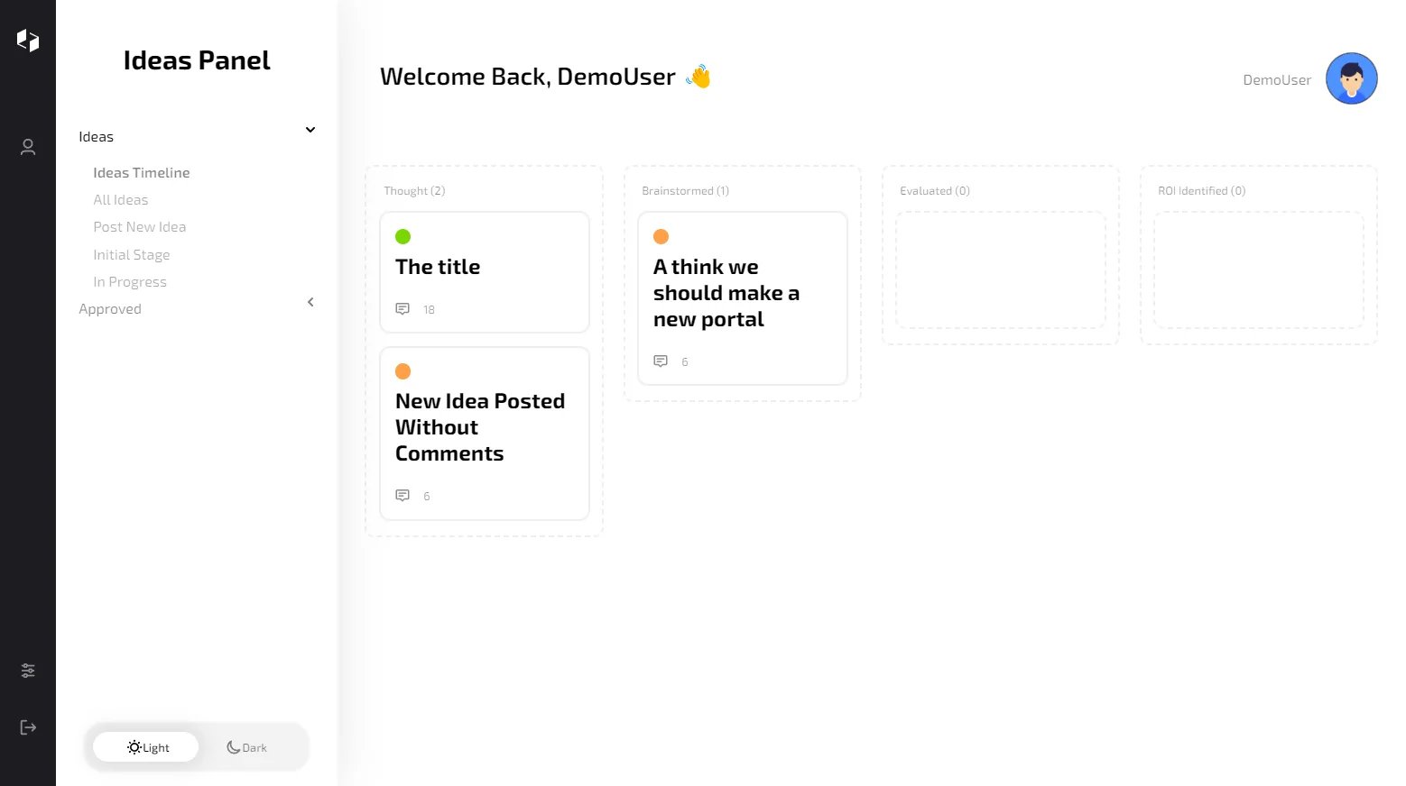 Ideas Portal Dashboard