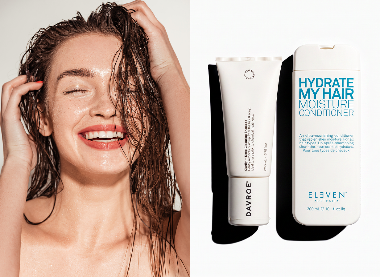 Davroe Deep Clensing Shampoo & Eleven Australia Hydrate My Hair Moisture Conditioner.png