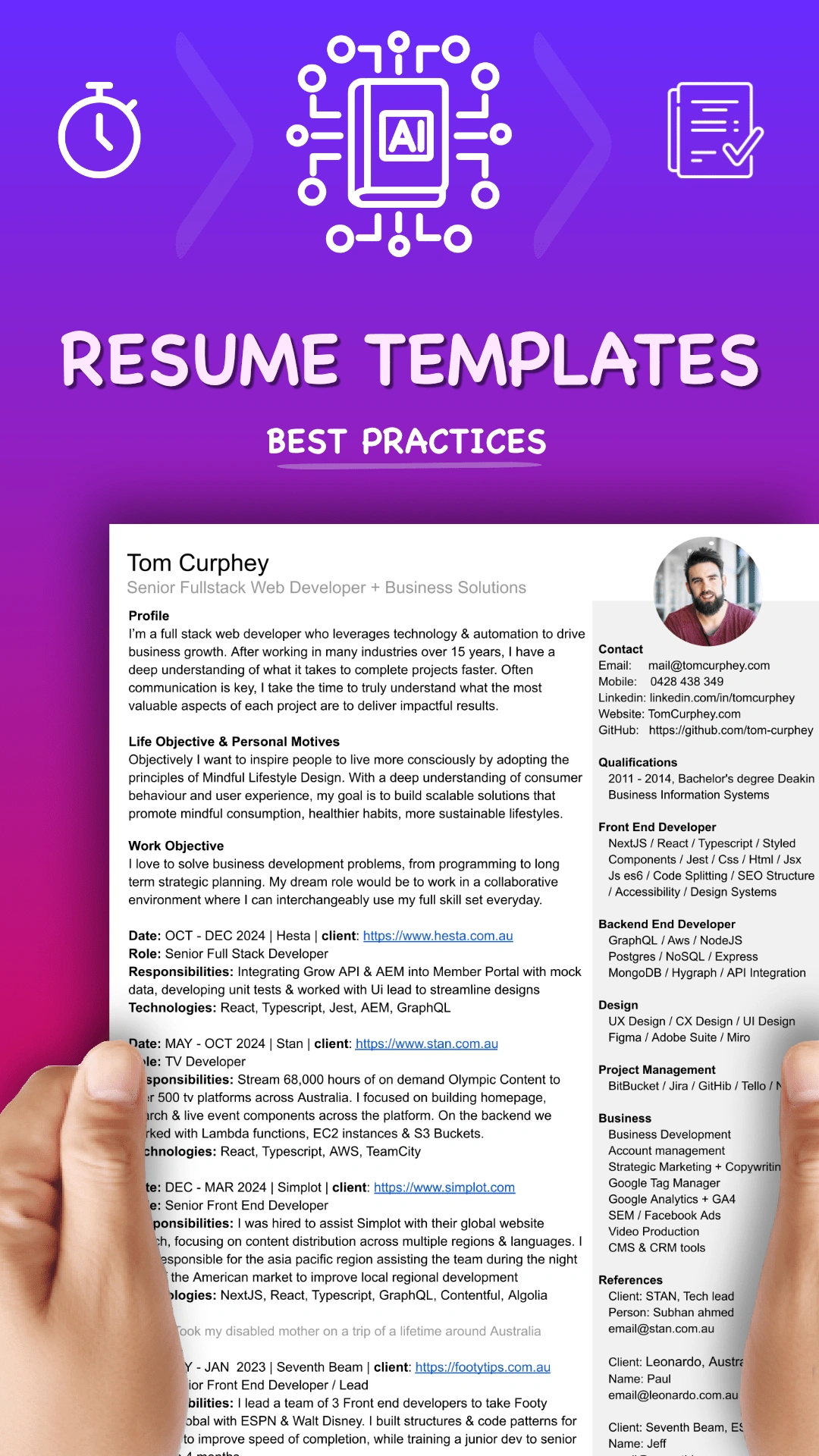 Thumbnail Image for :RESUME TEMPLATES: BEST PRACTICES FOR IMPROVING RESUME PERFORMANCE